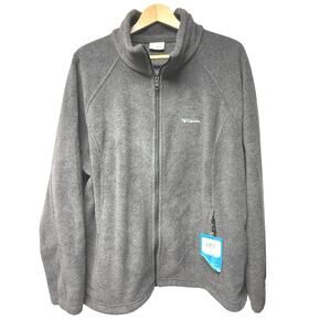 NWT Columbia Plus Size 3X Full Zip Gray Fleece Jacket Women’s Benton Springs